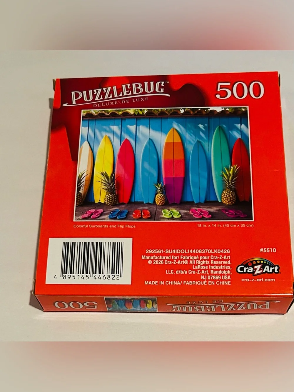 New “Colorful Surfboards and Flip Flops” Puzzle 500 Pieces Puzzlebug Deluxe